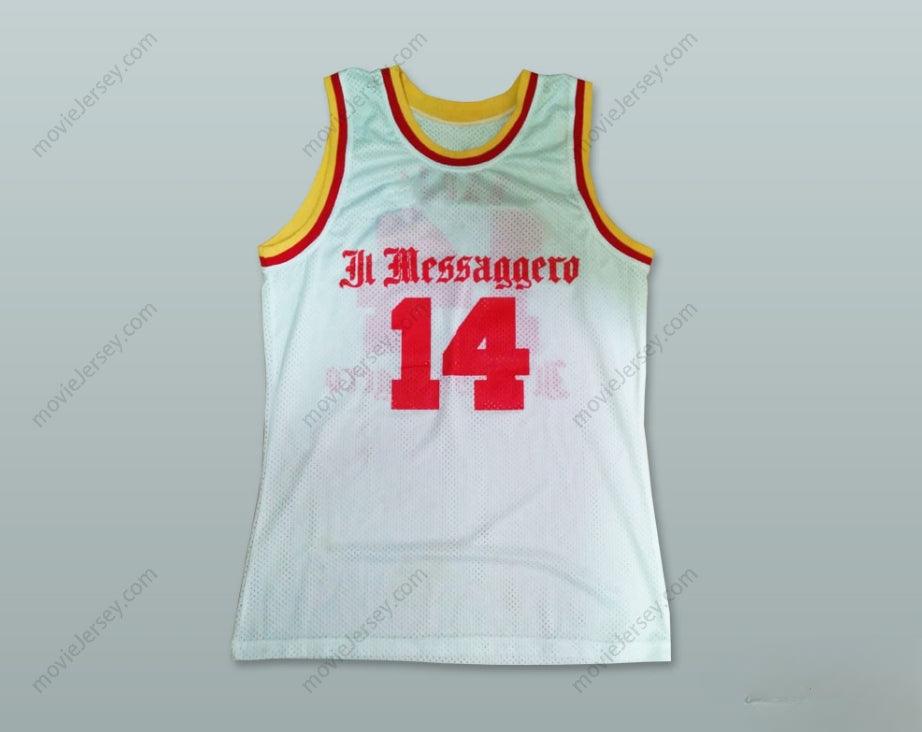 CUSTOM ANY Name Number DINO RADJA 14 MESSAGGERO ROMA WHITE BASKETBALL JERSEY Top Stitched S-6XL