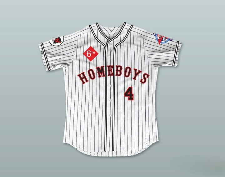 Custom Any Name Number SCOTT WOLF 4 HOMEBOYS PINSTRIPED BASEBALL JERSEY 6TH ANNUAL ROCK N' JOCK SOFTBALL CHALLENGE 1995 Top Stitched S-6XL