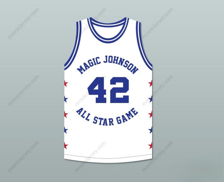 CUSTOM ANY Name Number ROY TARPLEY 42 MAGIC JOHNSON ALL STAR GAME WHITE BASKETBALL JERSEY 1988 MIDSUMMER NIGHT'S MAGIC CHARITY EVENT Top Stitched S-6XL