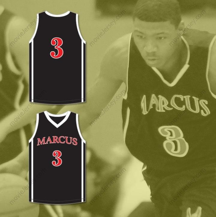 CUSTOM ANY Name Number MARCUS SMART 3 EDWARD S. MARCUS HIGH SCHOOL MARAUDERS BLACK BASKETBALL JERSEY 1 Top Stitched S-6XL