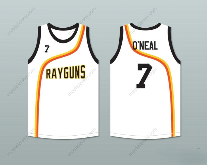 CUSTOM ANY Name Number JERMAINE O’NEAL 7 ROSWELL RAYGUNS WHITE BASKETBALL JERSEY Top Stitched S-6XL