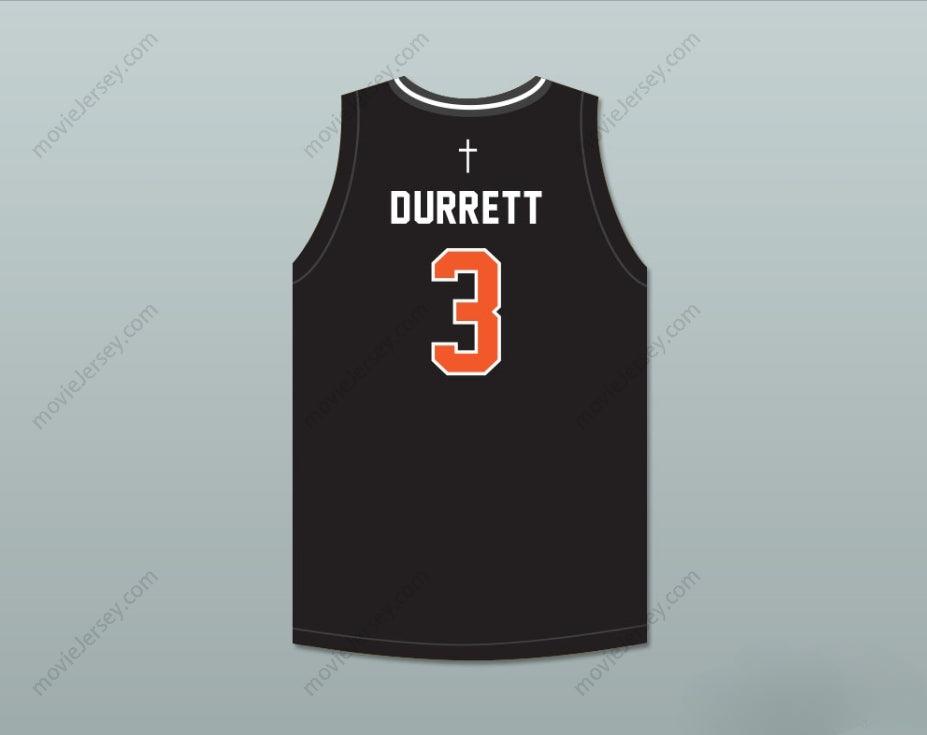 CUSTOM ANY Name Number BRANDON DURRETT 3 BISHOP HAYES TIGERS BLACK BASKETBALL JERSEY THE WAY BACK Top Stitched S-6XL