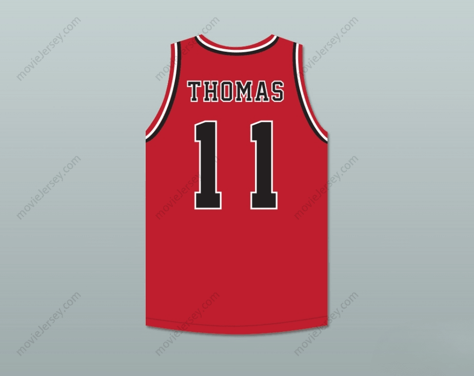 CUSTOM ANY Name Number ISIAH THOMAS 11 CHARGERS HIGH SCHOOL RED BASKETBALL JERSEY Top Stitched S-6XL