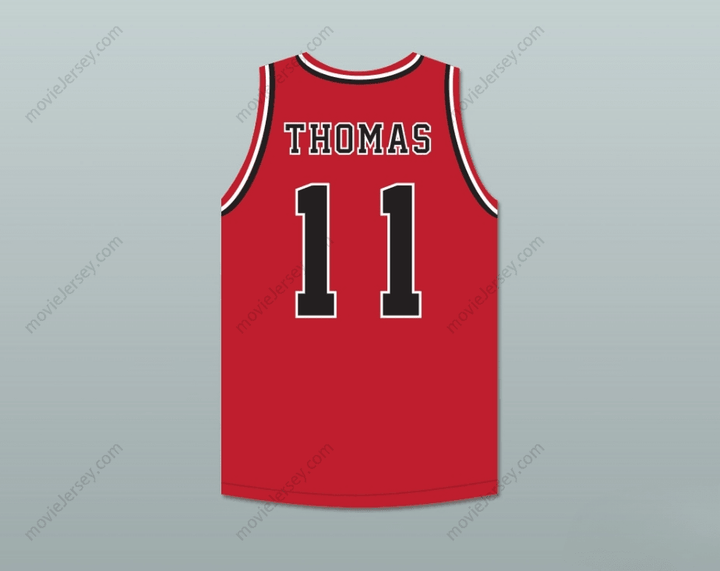 CUSTOM ANY Name Number ISIAH THOMAS 11 CHARGERS HIGH SCHOOL RED BASKETBALL JERSEY Top Stitched S-6XL