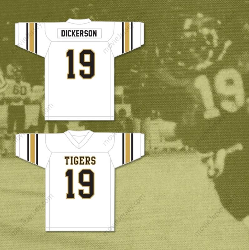 CUSTOM ANY Name Number ERIC DICKERSON 19 SEALY HIGH SCHOOL TIGERS WHITE FOOTBALL JERSEY Top Stitched S-6XL