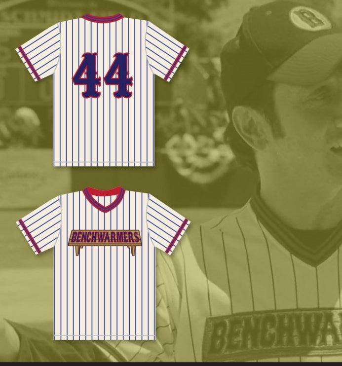 Custom Any Name Number ROB SCHNEIDER GUS MATTHEWS 44 BENCHWARMERS PINSTRIPED BASEBALL JERSEY Top Stitched S-6XL