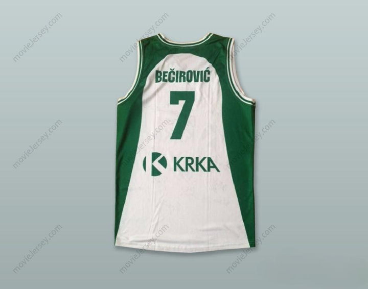 CUSTOM ANY Name Number ADAM SANI BECIROVIC 7 KK KRKA NOVO MESTO SLOVENIA WHITE BASKETBALL JERSEY Top Stitched S-6XL