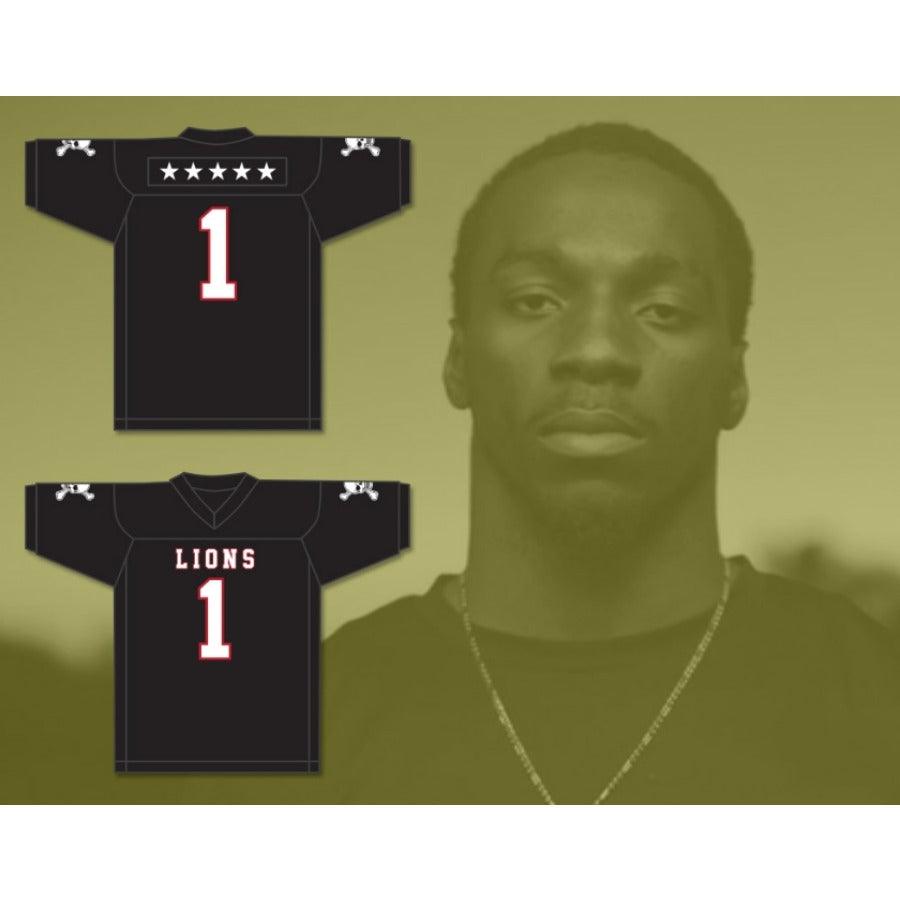 CUSTOM ANY Name Number DJ LAW 1 EMCC LIONS FOOTBALL JERSEY INCLUDES PATCHES Top Stitched S-6XL