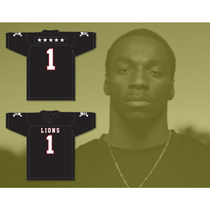 CUSTOM ANY Name Number DJ LAW 1 EMCC LIONS FOOTBALL JERSEY INCLUDES PATCHES Top Stitched S-6XL