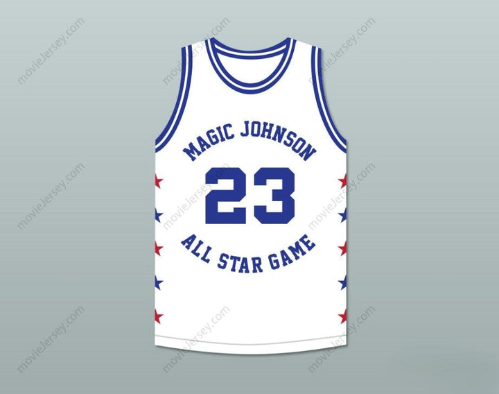 CUSTOM ANY Name Number MARK AGUIRRE 23 MAGIC JOHNSON ALL STAR GAME WHITE BASKETBALL JERSEY 1990 MIDSUMMER NIGHT'S MAGIC CHARITY EVENT Top Stitched S-6XL