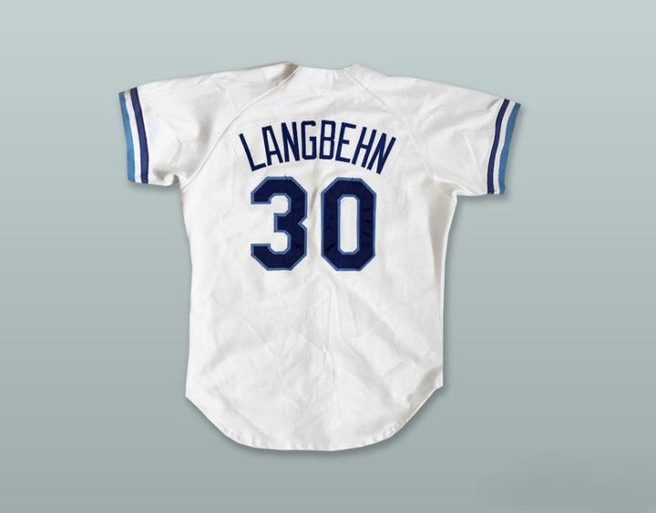 Custom Any Name Number GREGG LANGBEHN 30 TIDES WHITE BUTTON DOWN BASEBALL JERSEY Top Stitched S-6XL