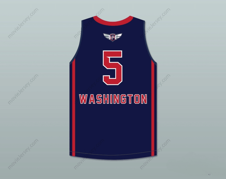 CUSTOM ANY Name Number P. J. WASHINGTON 5  PREP NAVY BLUE BASKETBALL JERSEY 2 Top Stitched S-6XL