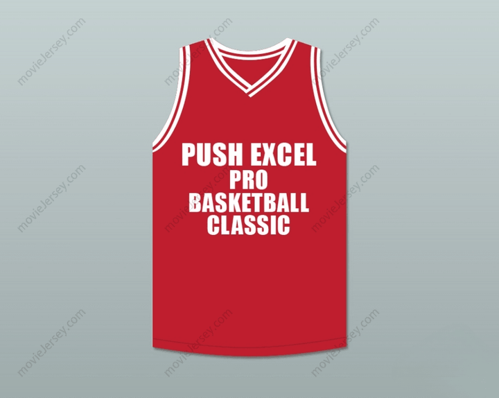 CUSTOM ANY Name Number ISIAH THOMAS 11 PUSH EXCEL PRO BASKETBALL CLASSIC RED BASKETBALL JERSEY HOOP DREAMS Top Stitched S-6XL