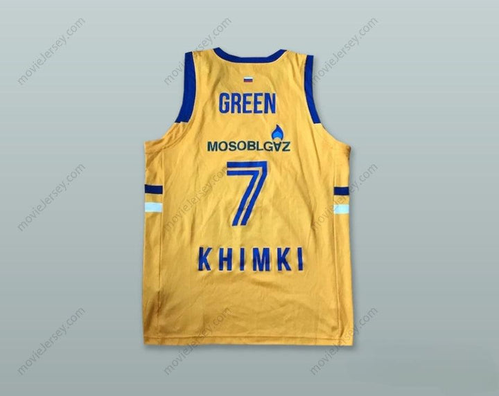 CUSTOM ANY Name Number GARLON GREEN 7 BC KHIMKI MOSCOW RUSSIA YELLOW BASKETBALL JERSEY Top Stitched S-6XL