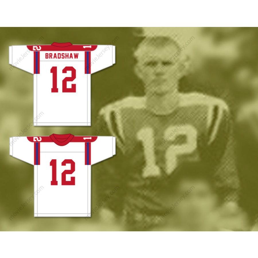 CUSTOM TERRY BRADSHAW 12 HIGH SCHOOL KNIGHTS WHITE FOOTBALL JERSEY All S-6XL