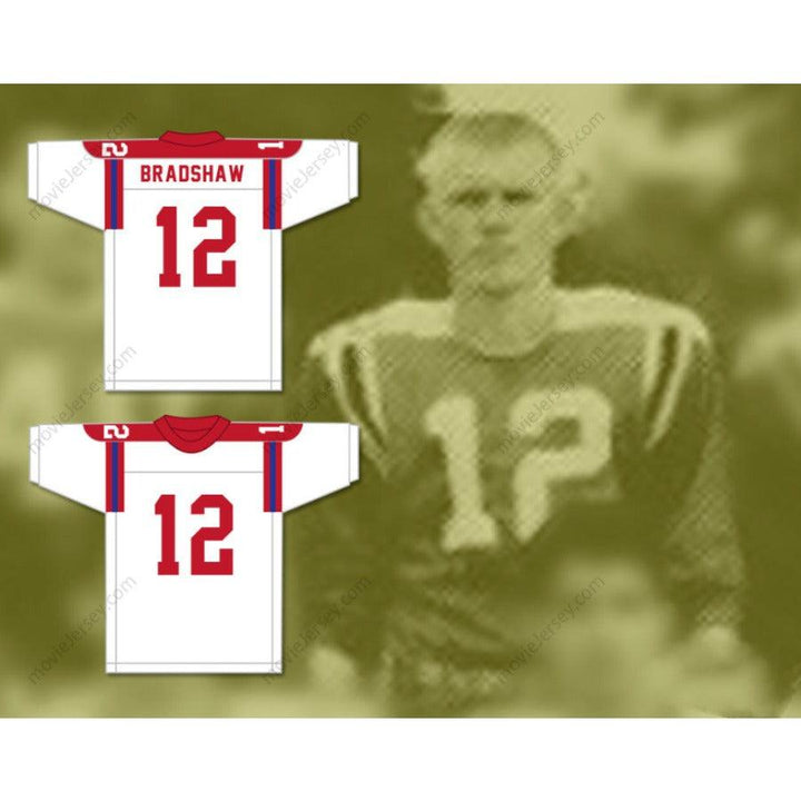 CUSTOM TERRY BRADSHAW 12 HIGH SCHOOL KNIGHTS WHITE FOOTBALL JERSEY All S-6XL