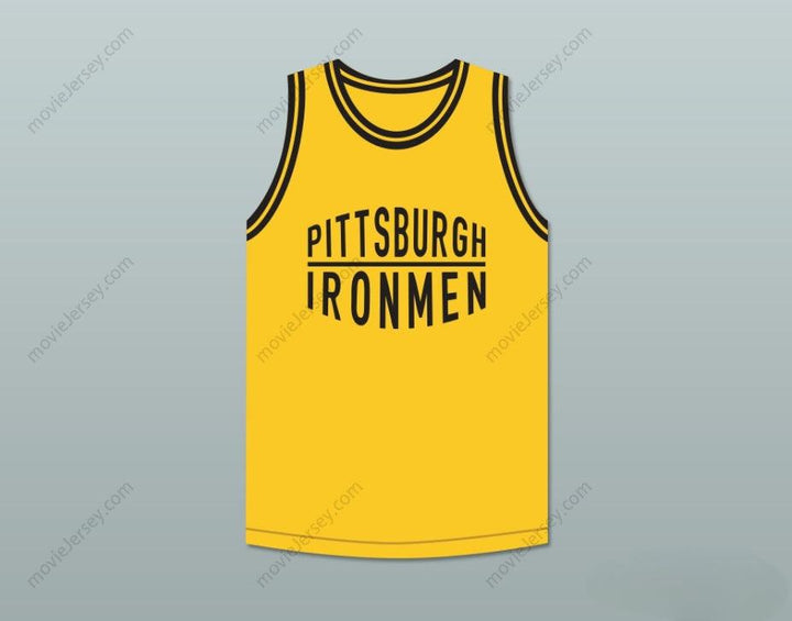 CUSTOM ANY Name Number PITTSBURGH IRONMEN 46 YELLOW BASKETBALL JERSEY Top Stitched S-6XL
