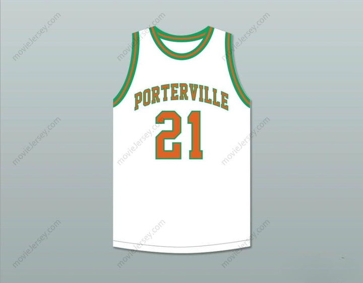CUSTOM ANY Name Number BILL SHARMAN 21 PORTERVILLE HIGH SCHOOL PANTHERS WHITE BASKETBALL JERSEY 2 Top Stitched S-6XL