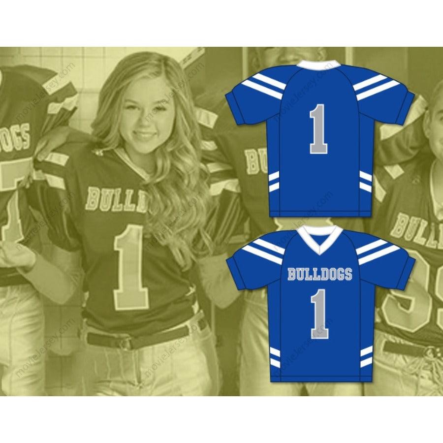 CUSTOM ANY Name Number BELLA DAWSON 1 BULLDOGS SCHOOL Football Jersey Top Stitched S-6XL
