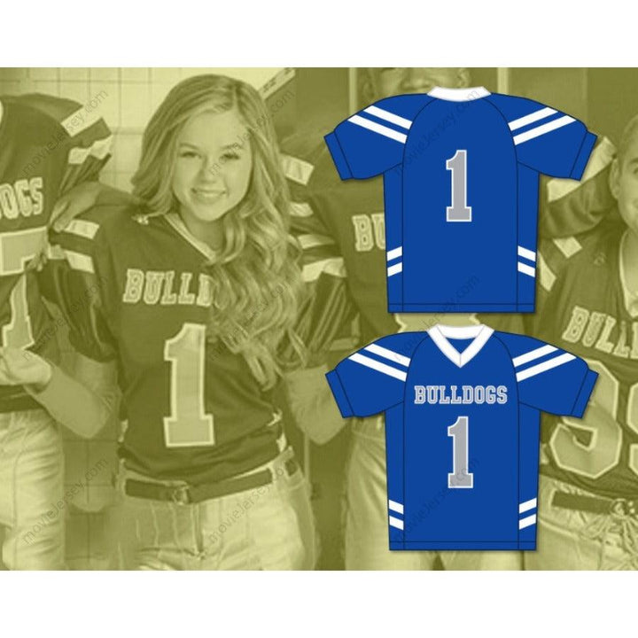 CUSTOM ANY Name Number BELLA DAWSON 1 BULLDOGS SCHOOL Football Jersey Top Stitched S-6XL