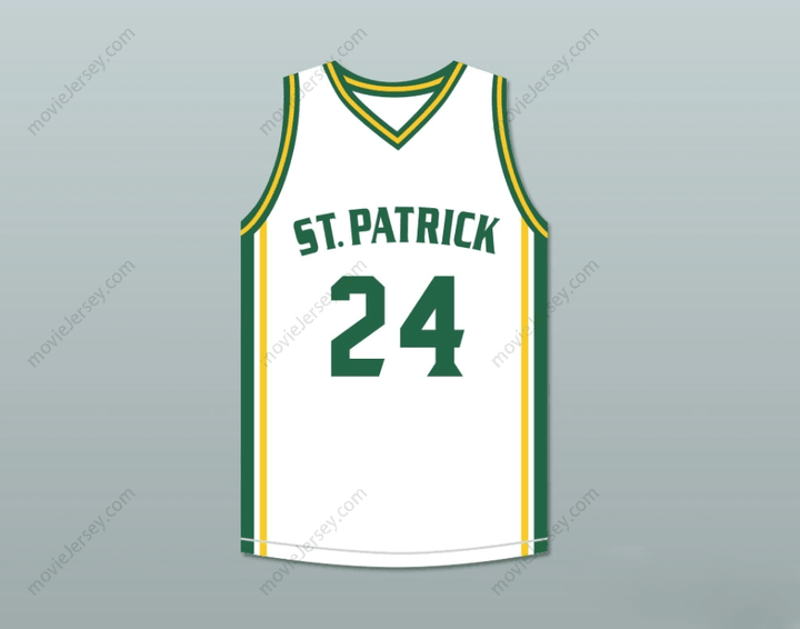 CUSTOM ANY Name Number KYRIE IRVING 24 HIGH SCHOOL WHITE BASKETBALL JERSEY Top Stitched S-6XL