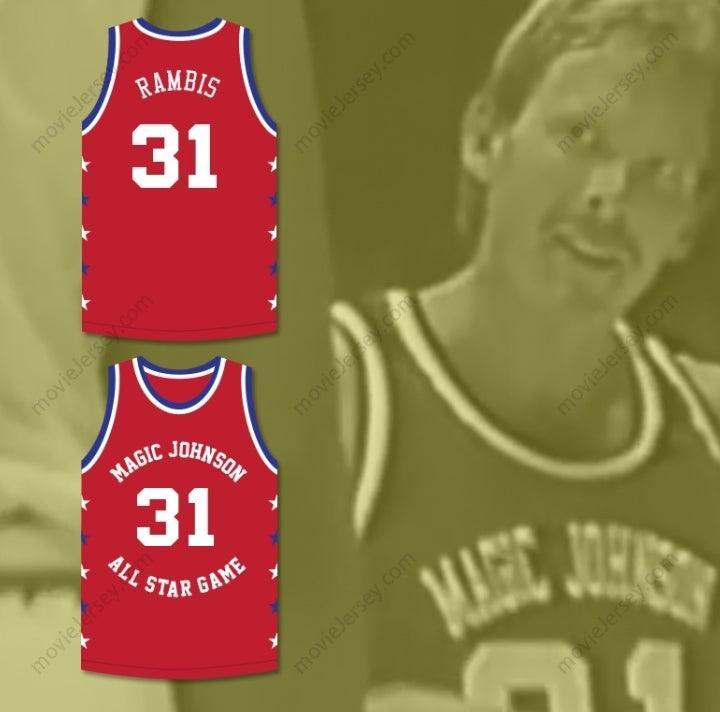 CUSTOM ANY Name Number KURT RAMBIS 31 MAGIC JOHNSON ALL STAR GAME RED BASKETBALL JERSEY 1990 MIDSUMMER NIGHT'S MAGIC CHARITY EVENT Top Stitched S-6XL