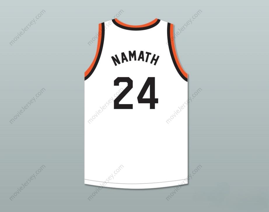 CUSTOM ANY Name Number JOE NAMATH 24 BEAVER FALLS HIGH SCHOOL TIGERS WHITE BASKETBALL JERSEY 1 Top Stitched S-6XL