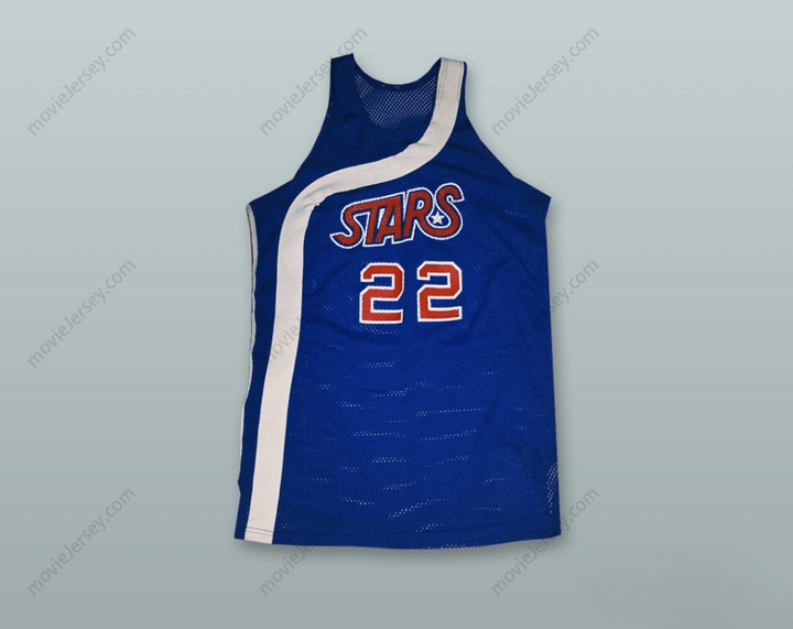 CUSTOM ANY Name Number  MOSES MALONE 22 BLUE BASKETBALL JERSEY STITCH SEWN Top Stitched S-6XL