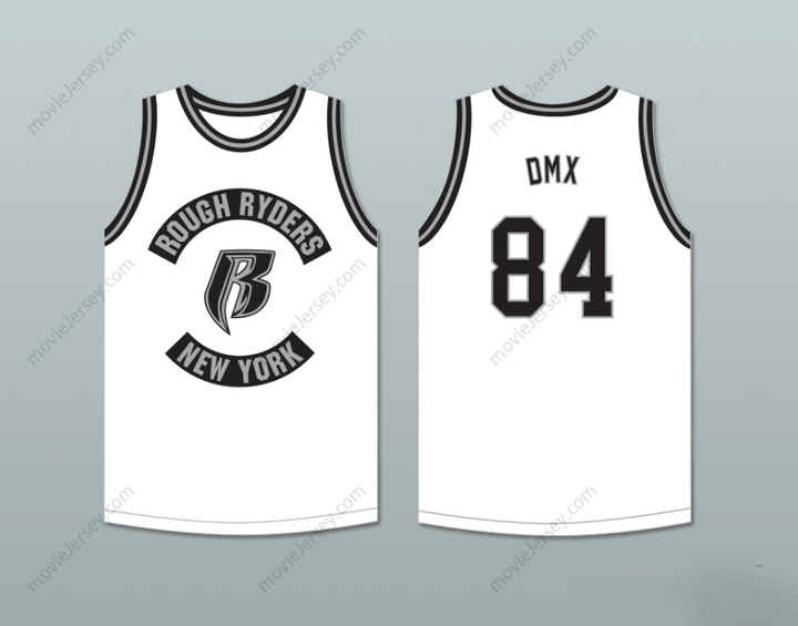 CUSTOM ANY Name Number DMX 84 ROUGH RYDERS WHITE BASKETBALL JERSEY 3 Top Stitched S-6XL