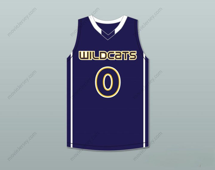 CUSTOM ANY Name Number JAYLEN BROWN 4 WHEELER HIGH SCHOOL WILDCATS NAVY BLUE BASKETBALL JERSEY 1 Top Stitched S-6XL