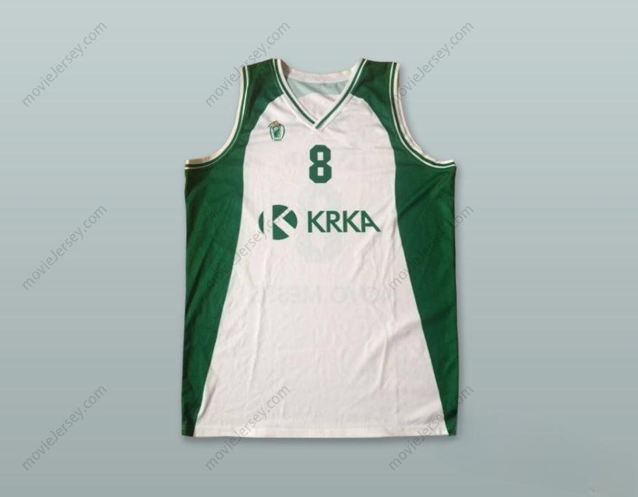 CUSTOM ANY Name Number MATJAZ SMODIS 8 KK KRKA NOVO MESTO SLOVENIA WHITE BASKETBALL JERSEY Top Stitched S-6XL