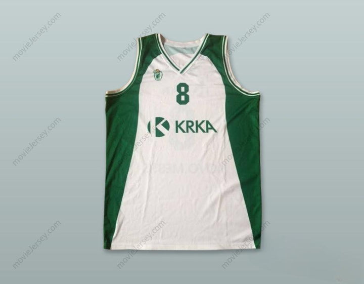 CUSTOM ANY Name Number MATJAZ SMODIS 8 KK KRKA NOVO MESTO SLOVENIA WHITE BASKETBALL JERSEY Top Stitched S-6XL