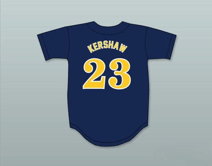 Custom Any Name Number CLAYTON KERSHAW 23 HIGHLAND PARK HIGH SCHOOL SCOTS NAVY BLUE BASEBALL JERSEY 4 Top Stitched S-6XL