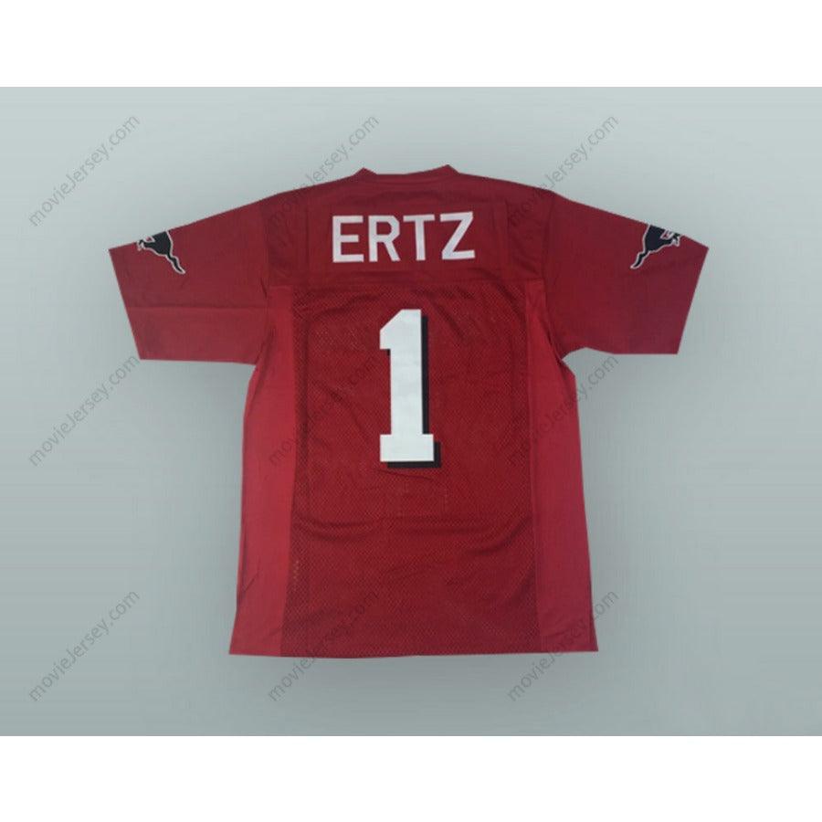 CUSTOM ANY Name Number ZACH ERTZ 1 MONTE VISTA HIGH SCHOOL MUSTANGS RED FOOTBALL JERSEY Top Stitched S-6XL