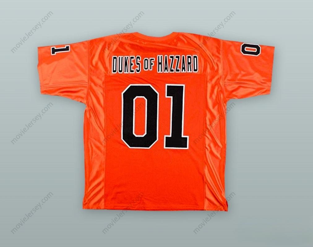 CUSTOM ANY Name Number DUKES OF HAZZARD 01 GENERAL LEE ORANGE FOOTBALL JERSEY Top Stitched S-6XL
