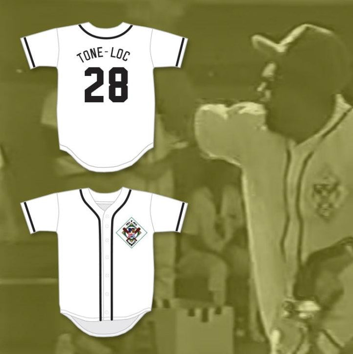 Custom Any Name Number TONE-LOC 28 SALAMANDERS BASEBALL JERSEY 1ST ANNUAL ROCK N' JOCK DIAMOND DERBY Top Stitched S-6XL
