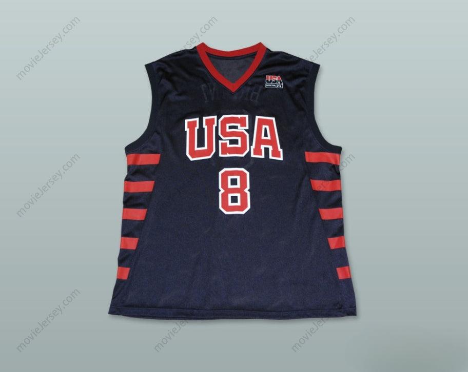 CUSTOM ANY Name Number  BRYANT 8 TEAM USA DARK BLUE BASKETBALL JERSEY Top Stitched S-6XL