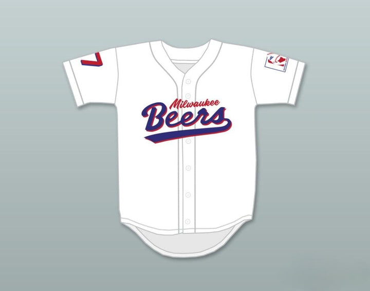 Custom Any Name Number DOUG REMER 17  BEERS DELUXE BASEKETBALL WHITE BASEBALL JERSEY Top Stitched S-6XL