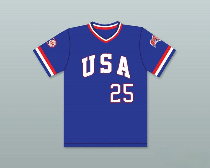 Custom Any Name Number CORY SNYDER 25 1984 USA TEAM BLUE BASEBALL JERSEY Top Stitched S-6XL