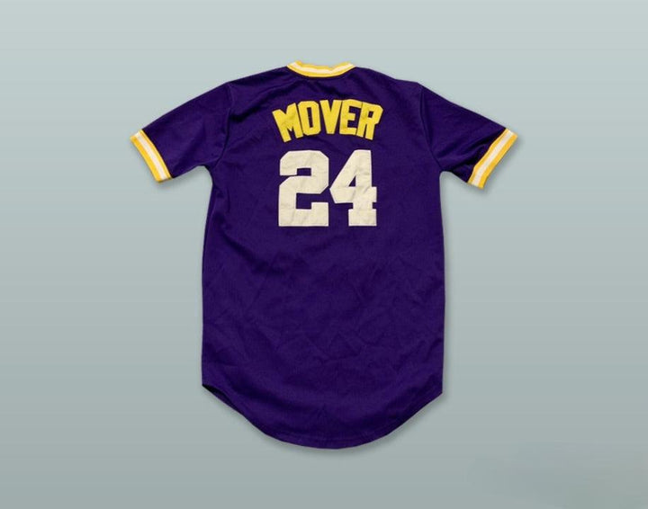Custom Any Name Number MOVER 24 TRAPPERS PURPLE PULLOVER BASEBALL JERSEY Top Stitched S-6XL