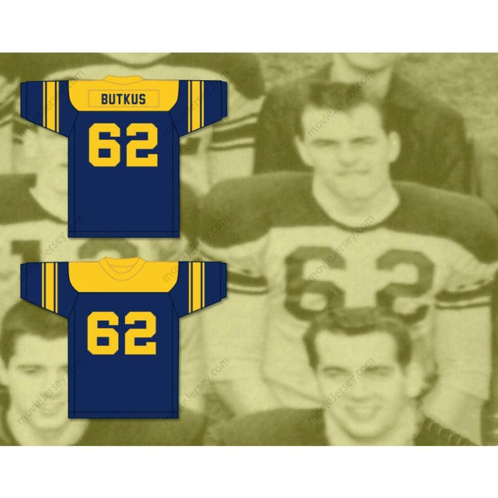 CUSTOM ANY Name Number DICK BUTKUS 62 CHICAGO VOCATIONAL HIGH SCHOOL NAVY BLUE FOOTBALL JERSEY Top Stitched S-6XL