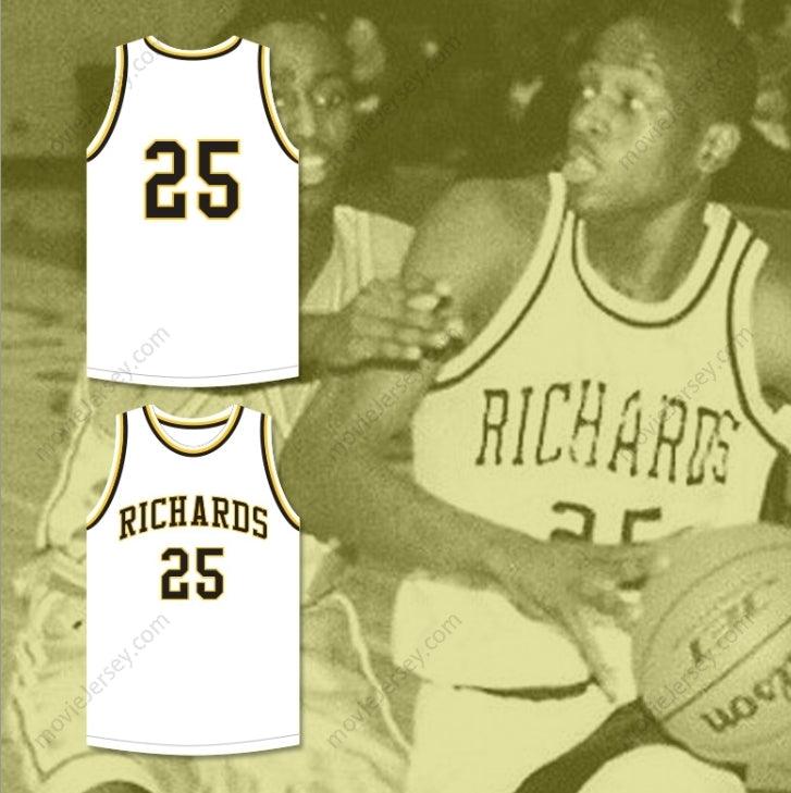 CUSTOM ANY Name Number DWYANE WADE 25 HAROLD L. RICHARDS HIGH SCHOOL BULLDOGS WHITE BASKETBALL JERSEY 1 Top Stitched S-6XL