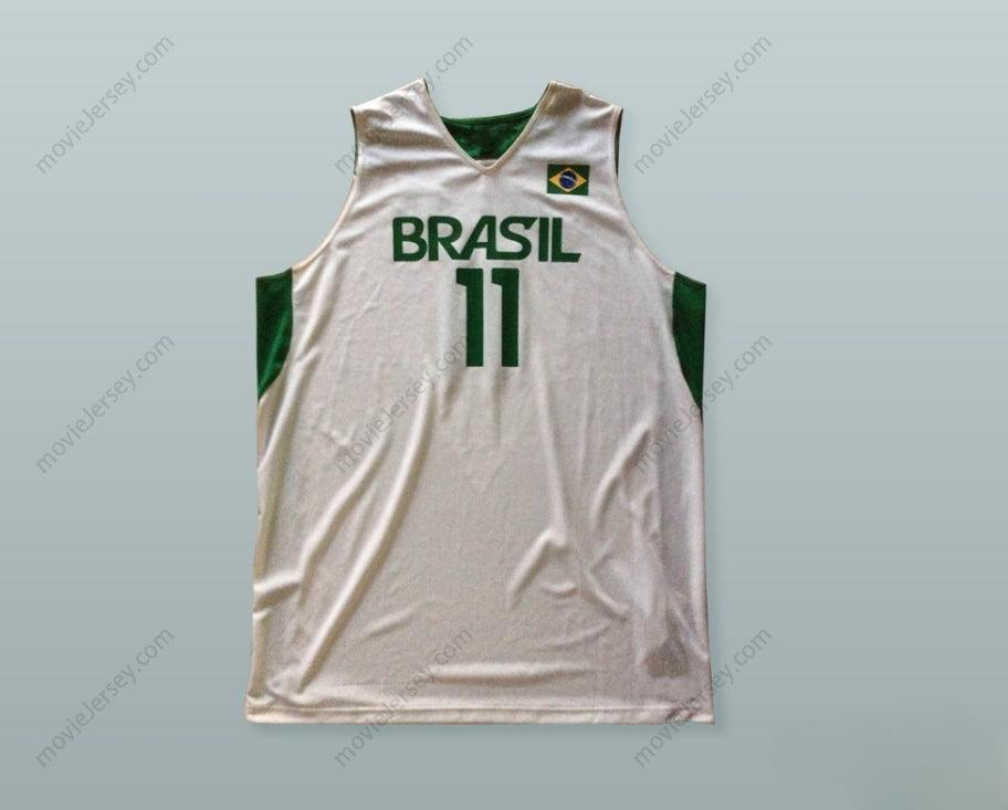 CUSTOM ANY Name Number ANDERSON VAREJAO 11 BRAZIL BASKETBALL JERSEY WITH PATCH Top Stitched S-6XL