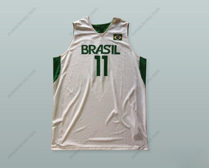 CUSTOM ANY Name Number ANDERSON VAREJAO 11 BRAZIL BASKETBALL JERSEY WITH PATCH Top Stitched S-6XL