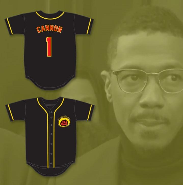 Custom Any Name Number NICK CANNON 1 ALL THAT BUTTON DOWN BLACK BASEBALL JERSEY Top Stitched S-6XL