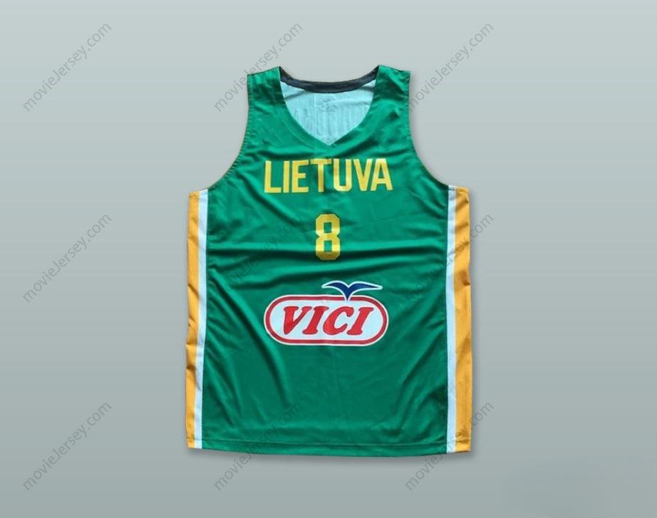CUSTOM ANY Name Number ARNOLDAS KULBOKA 8 LIETUVA LITHUANIA GREEN BASKETBALL JERSEY Top Stitched S-6XL