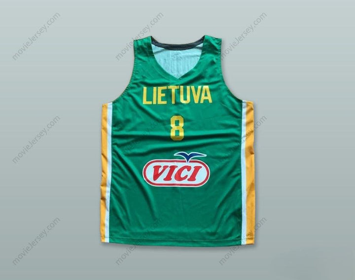 CUSTOM ANY Name Number ARNOLDAS KULBOKA 8 LIETUVA LITHUANIA GREEN BASKETBALL JERSEY Top Stitched S-6XL