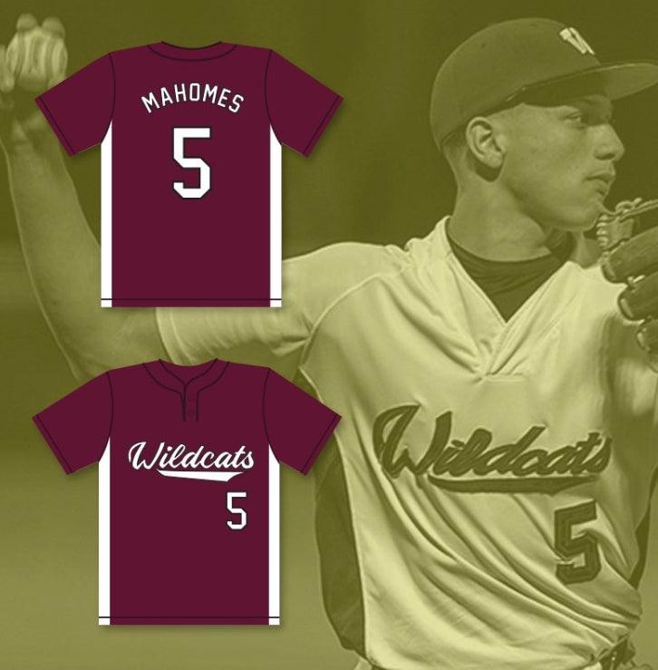 Custom Any Name Number PATRICK MAHOMES 5 WHITEHOUSE HIGH SCHOOL WILDCATS MAROON BASEBALL JERSEY 2 Top Stitched S-6XL