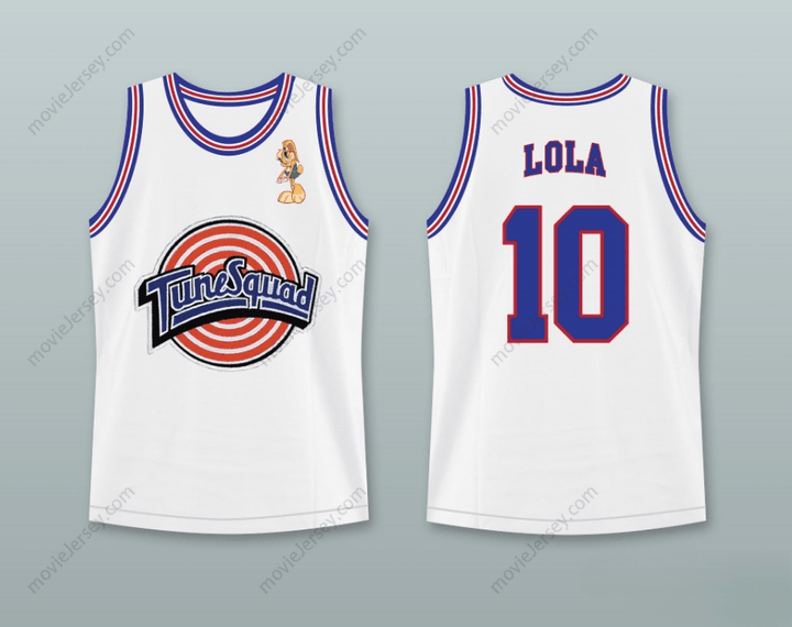 CUSTOM ANY Name Number SPACE JAM LOLA BUNNY 10 TUNE SQUAD BASKETBALL JERSEY WITH LOLA BUNNY PATCH Top Stitched S-6XL