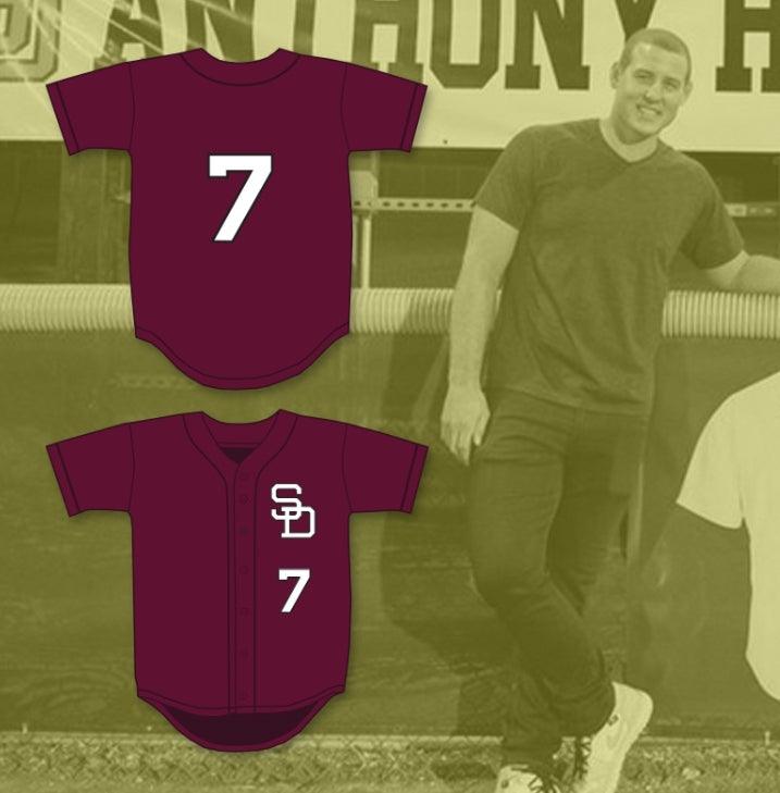 Custom Any Name Number ANTHONY RIZZO 7 STONEMAN DOUGLAS HIGH SCHOOL  MAROON BASEBALL JERSEY 1 Top Stitched S-6XL